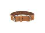 Trixie Rustic fatleather collar Heartbeat M: 38-47 cm/40 mm brown