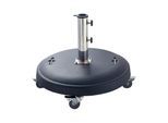 DEGAMO Schirmständer 50kg rund, Beton schwarz, mit Rollen