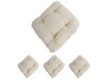 4er-Set Sitzkissen Milano, Stuhlkissen Kissen, 41x38x8cm ~ creme