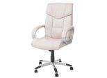 Bürostuhl MCW-A71, Chefsessel Drehstuhl, Kunstleder MVG-zertifiziert ~ creme