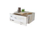 Wandregal Arlon, Schubladen-Regal, Shabby-Look Vintage, 21x46x30cm ~ weiß