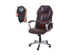 Massage-Bürostuhl MCW-A69, Drehstuhl Chefsessel, Heizfunktion Massagefunktion Kunstleder ~ bordeaux