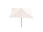 Sonnenschirm Lissabon, Gartenschirm Marktschirm, 3x4m Polyester/Holz 6kg ~ creme