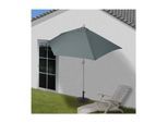 Sonnenschirm halbrund Lorca, Halbschirm Balkonschirm, UV 50+ Polyester/Alu 3kg ~ 270cm anthrazit mit Ständer