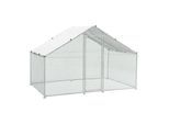 Juskys Freilaufgehege 3x2x2m aus Metall - Freigehege begehbar mit 6 m² Lauffläche, Tür & Riegel