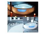 TroniTechnik® Whirlpool Badewanne Eckwhirlpool PAROS 135cm x 135cm, vormontiert, Acrylwanne 2 Pers., 12 Düsen, Sanitäracryl