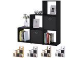 VCM Holzregal stehend platzsparendes Regal Maße: H. 105 x B. 108 x T. 29 cm Elegantes Regal stehend Aufbewahrungsregal Bücherregal Raumteiler- Nitas