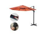 Gastronomie-Ampelschirm MCW-A96, Sonnenschirm, rund Ø 3m Polyester Alu/Stahl 23kg ~ terracotta ohne Ständer, drehbar