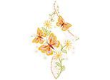 W. Reuter & Sohn - Plauener Spitze® Fensterbild »Fensterbild "Schmetterlinge" orange«