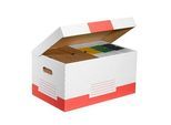 10 Cartonia Archivcontainer weiß/rot 54,8 x 36,4 x 26,8 cm