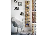 VCM Holzregal hängend platzsparendes Regal Maße: H. 180 x B. 33 x T. 16 cm Elegantes Regal hängend Aufbewahrungsregal Bücherregal Wandboard - Lansi Maxi