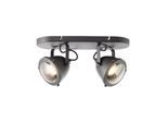 BRILLIANT Lampe, Carmen Spotbalken 2flg schwarz korund, Metall/Glas, 2x PAR51, GU10, 5W,Reflektorlampen (nicht enthalten)