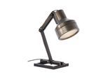 BRILLIANT Lampe Hardwork Tischleuchte schwarz stahl 1x A60, E27, 28W, geeignet für Normallampen (nicht enthalten) Mit Schnurzwischenschalter
