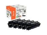 Peach HP 410 X 5 Toner XL (2*bk, c/m/y) ersetzt HP No. 410X, CF410X*2, CF411X, CF412X, CF413X für z.B. HP Color LaserJet Pro MFP M 477 fnw (wiederaufbereitet)