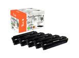 Peach HP 201 X 5 Toner XL (2*bk, c/m/y) ersetzt HP No. 201X, CF400X*2, CF401X, CF402X, CF403X für z.B. HP Color LaserJet Pro MFP M 277 dw (wiederaufbereitet)