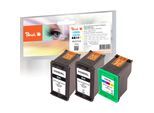 Peach HP 350 XL 3 Druckköpfe XL (2*bk, col) ersetzt HP No. 350XL*2, No. 351XL, CB336EE*2, CB338EE für z.B. HP DeskJet D 4200, HP DeskJet D 4260 (wiederaufbereitet)