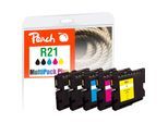 Peach R21 5 Druckerpatronen (2*bk, c/m/y) ersetzt Ricoh GC21, 405532, 405533, 405534, 405535 für z.B. Ricoh Aficio GX 2500, Ricoh Aficio GX 3000 (wiederaufbereitet)