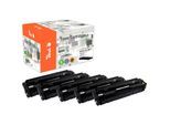 Peach HP 201 A 5 Toner (2*bk, c/m/y) ersetzt HP No. 201A, CF400A*2, CF401A, CF402A, CF403A für z.B. HP Color LaserJet Pro MFP M 277 dw (wiederaufbereitet)