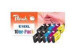 Peach E18 XL 10 Druckerpatronen XL (2*bk, bk, c/m/y) ersetzt Epson No. 18XL, C13T18164010 für z.B. Epson Expression Home XP -100 (wiederaufbereitet)