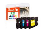 Peach R21 4 Druckerpatronen (bk, c/m/y) ersetzt Ricoh GC21, 405532, 405533, 405534, 405535 für z.B. Ricoh Aficio GX 2500, Ricoh Aficio GX 3000 (wiederaufbereitet)