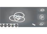 TRIO Leuchten LED Deckenleuchte Circle, Memoryfunktion, Nachtlichtfunktion, LED fest integriert, warmweiß - kaltweiß, Deckenlampe Nickel matt mit schwenkbaren Ringen / inkl. Fernbedienung, silberfarben