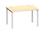 Schäfer Shop Genius Schreibtisch MODENA FLEX, 4-Fuss-Rundrohr, B 1200 x T 800 mm, Ahorn/weissalu