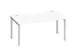 Schäfer Shop Genius Schreibtisch MODENA FLEX, 4-Fuss-Rundrohr, B 1600 x T 800 mm, weiss/weissalu