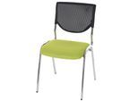 Besucherstuhl H401, Konferenzstuhl stapelbar, Stoff/Textil ~ Sitz grün, Füße chrom