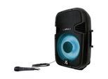 Lamax PartyBoomBox500 Karaoke-Anlage spritzwassergeschützt, Stimmungslicht, wiederaufladbar, Inkl. Mikrofon, Inkl. Fernbedienung