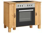 Herdumbauschrank HOME AFFAIRE "Alby", beige (natur gebeizt, gewachst), B:100cm H:85cm T:60cm, Schränke, Herdumbauschrank