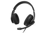 Hama PC-Office-Headset "HS-USB300 V2", Stereo, Schwarz, USB-Headset PC-Headset (Kompatible Betriebssysteme: Windows 11/110/8/7), schwarz