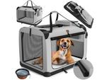 LOVPET® Hundebox Hundetransportbox faltbar Inkl.Hundenapf Transporttasche Hundetasche Transportbox für Haustiere, Hunde und Katzen Haustiertransportbox