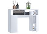 VCM Holz Wandregal Überbau WC Toilette Maße: H. 61 x B. 76 x T. 20 cm 2 kleine Drehtüren mit ja 2 Fächer 2 offene Regalfächer - Tinoli S
