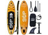 Standup Paddle Board SUP, inkl. umpfangreichen Zubehör, Paddel und Hochdruckpumpe, Farbe Orange in G