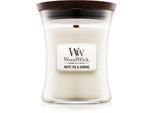 Woodwick White Tea & Jasmine geurkaars met een houten lont 275 g