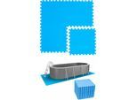 9,5 m² Poolunterlage - 40 eva Matten 50x50 Pool Unterlage - Unterlegmatten Set - blau