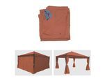 4er-Set Seitenwand für Pergola Calpe, Ersatzseitenwand Pavillon 4x4m, Polyester ~ terracotta-braun