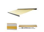 Ersatz-Bezug für Markise H123, Vollkassette Ersatzbezug Sonnenschutz 4,5x3m ~ Acryl gelb-weiß