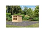 Karibu Gartenhaus "Calabar 2" SET naturbelassen mit Boden, Dachbahn