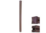WPC-Pfosten Savoie-WPC-Zaun, Pfeiler Pfahl, Stecksystem ~ 240cm, braun