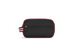 Studio Toiletry bag in black nylon with smart red edge.