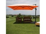 Gastronomie-Ampelschirm MCW-A96, Sonnenschirm, 3x4m (Ø5m) Polyester/Alu 26kg ~ terracotta mit Ständer