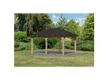 Karibu Pavillon "Jalingo 2" SET kdi mit Schindeln schwarz