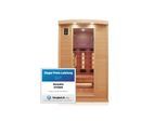 Dewello® Infrarotkabine Infrarotsauna HYDER 115cm x 105cm inkl. 6 Vollspektrumstrahler, Radio, Farblicht, 2 Personen,LED