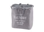 Wäschesammler MCW-C34, Laundry Wäschekorb Wäschebehälter mit Kordelzug, 2 Fächer Henkel 54x52x32cm 89l ~ grau