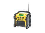 Baustellenradio DEWALT "Akku- & Netz", gelb, B:24cm H:24,5cm, Radios, Baustellenradio
