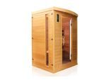Dewello® Infrarotkabine Infrarotsauna PIERSON PRO 135cm x 105cm Hemlock-Zeder inkl. DUO Strahler, Vollspektrumstrahler, Bodenstrahler
