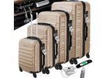 KESSER® 4tlg. Hartschalenkofferset Hartschalenkoffer Reisekoffer Set Reisekofferset Trolley Koffer Inkl. Kofferwaage + Gepäckanhänger Rollkoffer Schloss 4 Rollen ABS-Hartschale Teleskopgriff S-M-L-XL
