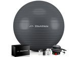 EliteAthlete® Gymnastikball Sitzball Büro ergonomisch mit Anti Burst System - Fitness Yoga Pilates Schwangerschaft - Schwangerschaftsball Fitnessball Yogaball - Yoga Ball inkl. Luftpumpe - Grey 75cm