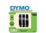 Dymo 3D Prägeetiketten S0847730 Weiß auf Schwarz 9 mm x 3 m 3 Stück